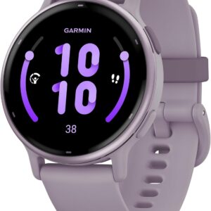 Garmin vívoactive 5 GPS 42mm Smartwatch, AMOLED Touchscreen, All-day Health Monitoring, Advanced Fitness Features, Personalised Sleep Coaching, Music, up to 11 days battery life, Metallic Orchid