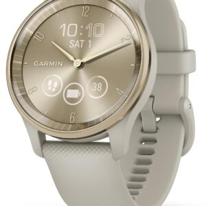 Garmin vívomove Trend, Hybrid 40mm smartwatch with health & fitness functions, dynamic watch hands, touchscreen display & up to 5 days battery life, French Grey